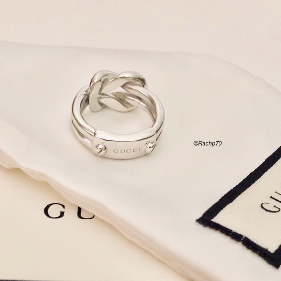 New Authentic GUCCI "Grande" Knot Sterling Ring - Picture 3 of 8